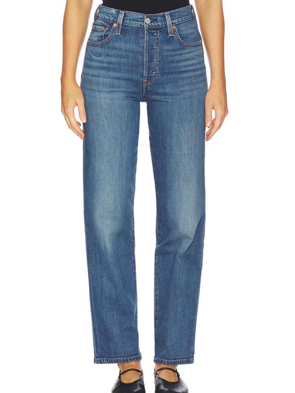 Levi’s Ribcage Straight leg  jeans Size 25 Button fly High rise Full length pant
